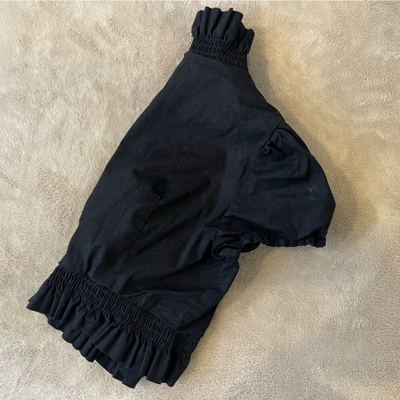 Majora Black Ruffled Crop Top - Picture 3 of 3